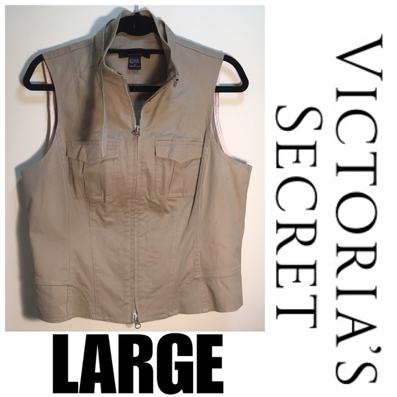 Victoria's Secret Jackets & Blazers - Sz L VS khaki vest